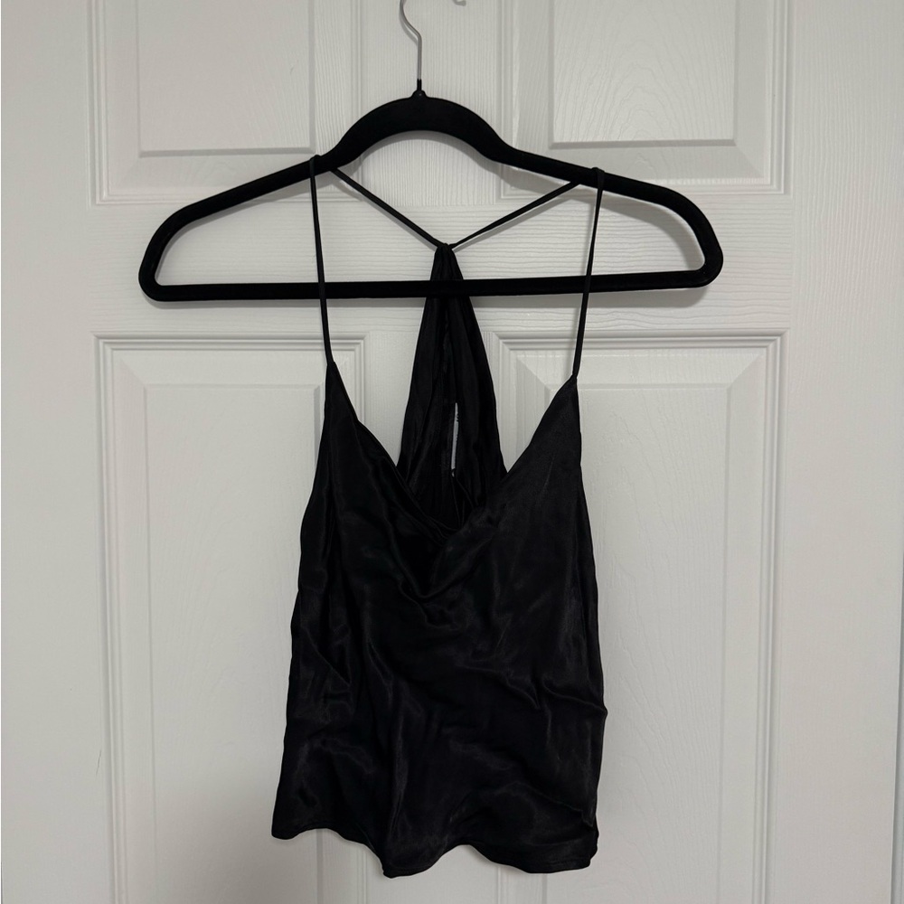 Zara Black Satin Camisole Top